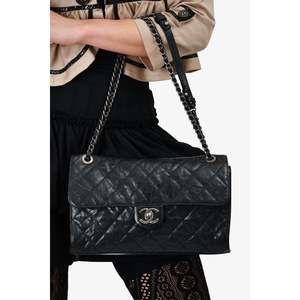 Pre-Loved Chanel™ 2013/14 Black Caviar Glazed Leather Crave Single Flap Bag